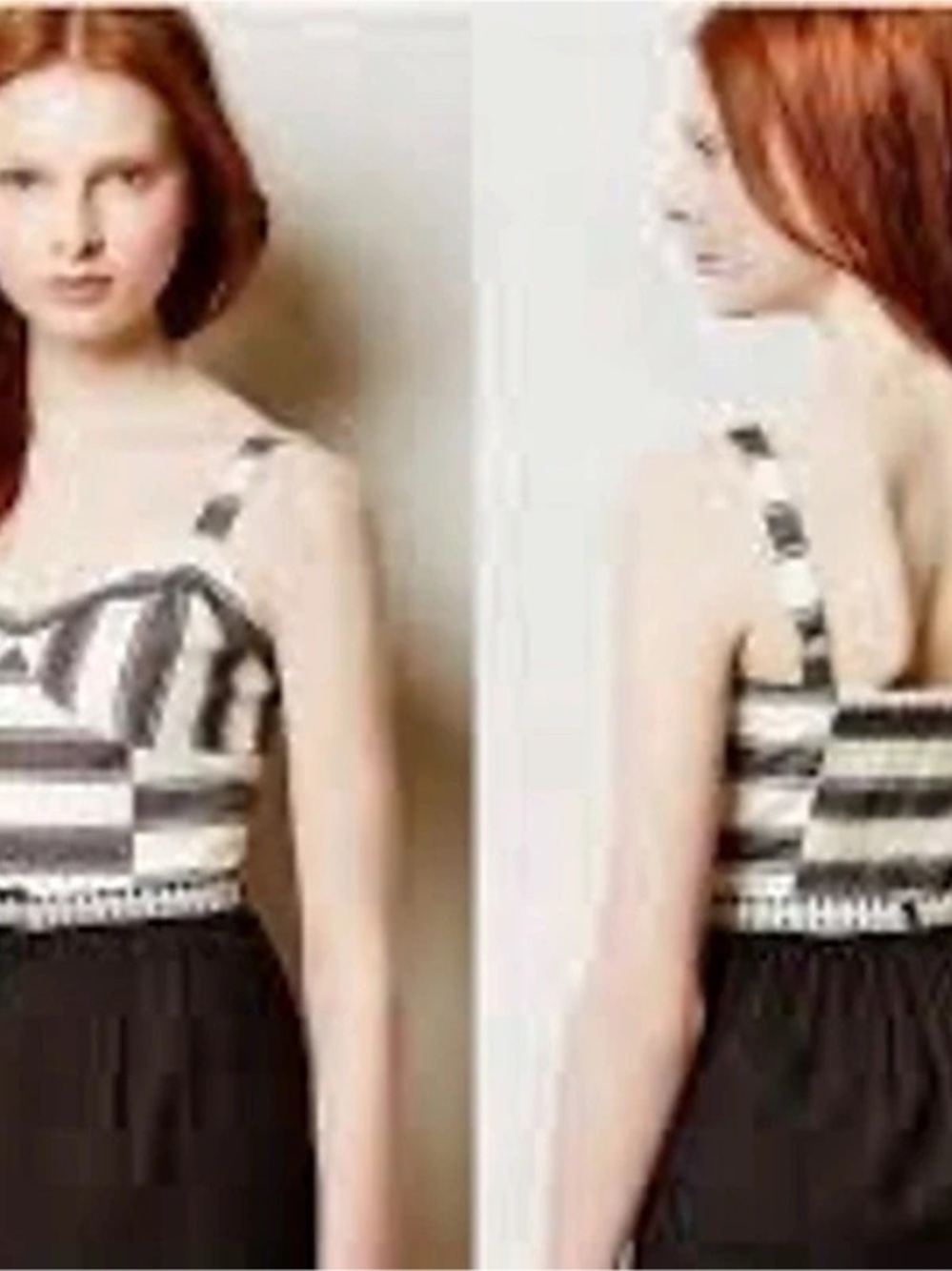 Anthropologie Mermaid Black & White Geometric Romper Like New Sz. S